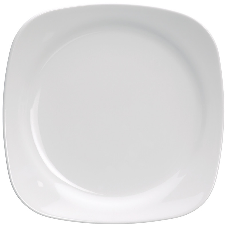 Assiette plate carré ivoire porcelaine vitrifiée 21x21 cm Ska Rak
