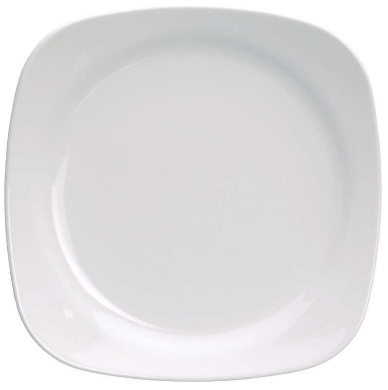 Assiette plate carré ivoire porcelaine vitrifiée 19x19 cm Ska Rak