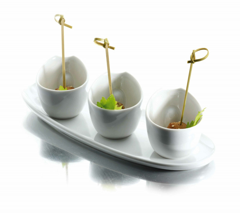 Mini pot ovale blanc porcelaine culinaire 7 cm Impulse Revol