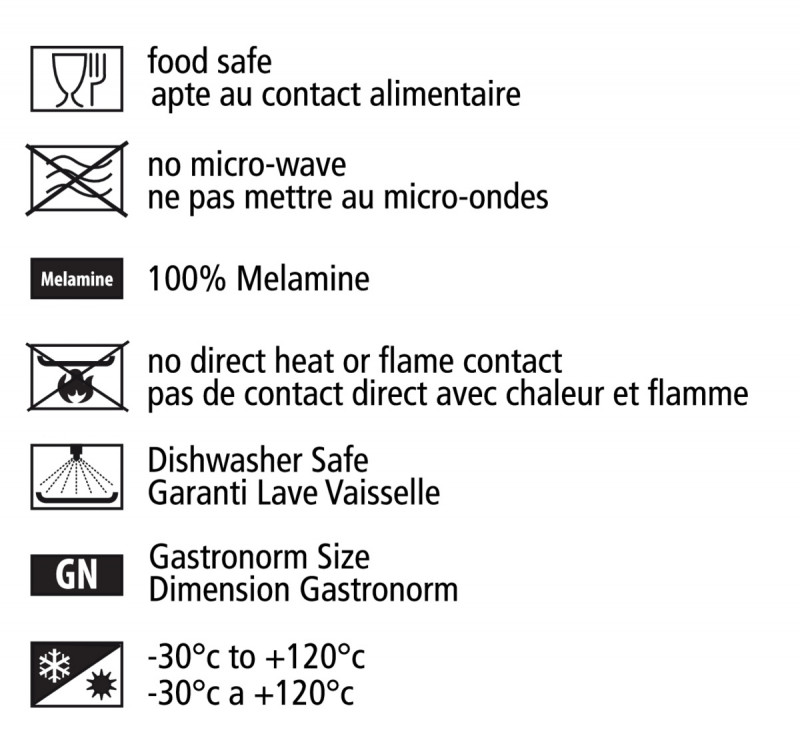 Plat GN 1/2 rouge mélamine 32,5 cm Vestah Platex