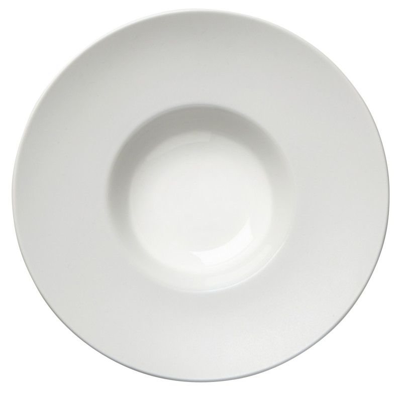 Assiette extra creuse rond blanc grès émaillé Ø 21 cm Chic & Mat Pro.mundi