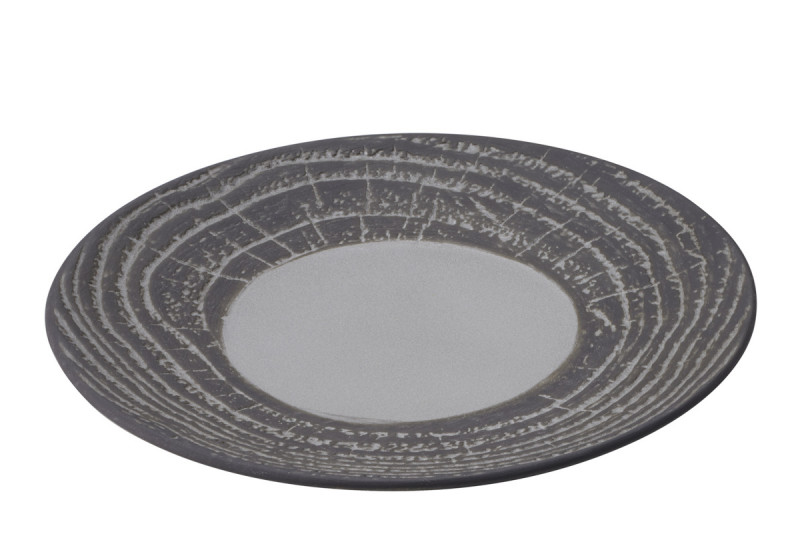 Assiette coupe plate rond gris porcelaine culinaire Ø 21,5 cm Arborescence Revol