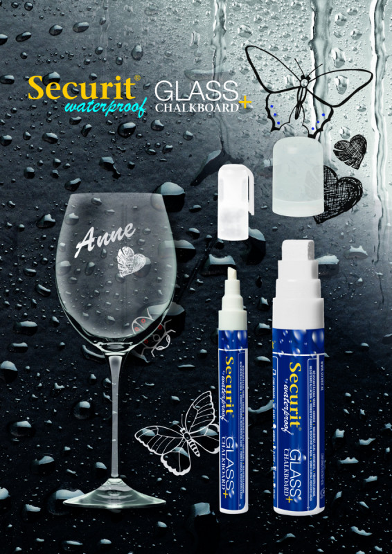 Feutres craie blanc waterproof blanc Securit (4 pièces)