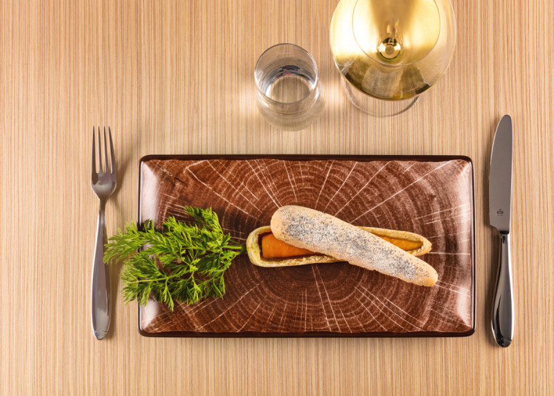 Assiette coupe plate rond timber porcelaine vitrifiée Ø 15 cm Woodart Rak
