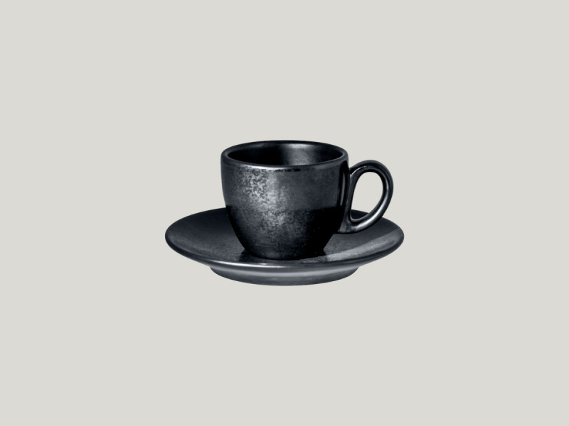 Sous-tasse à expresso rond noir porcelaine vitrifiée Ø 13 cm Karbon Rak