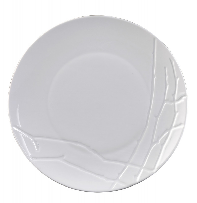 Assiette coupe creuse rond blanc porcelaine vitrifiée Ø 25 cm Brushwood Astera