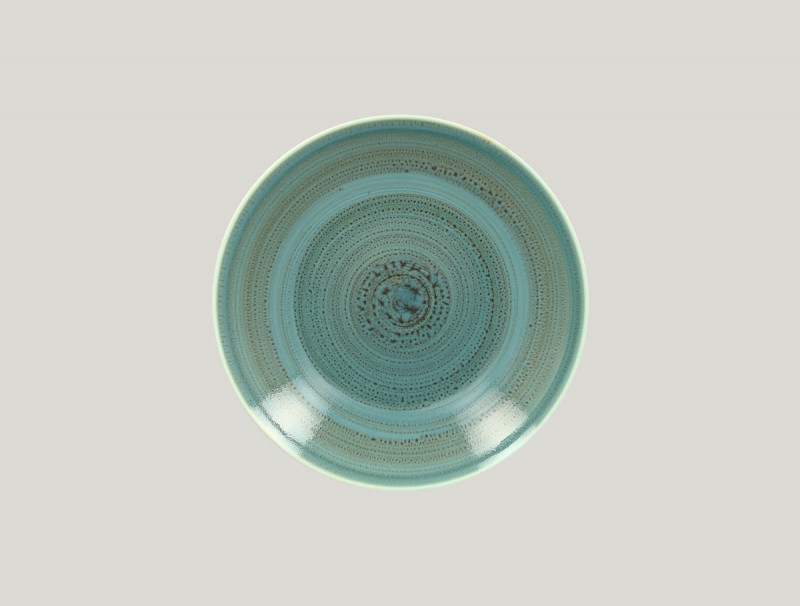 Assiette coupe creuse rond turquoise porcelaine vitrifiée Ø 28 cm Twirl Rak