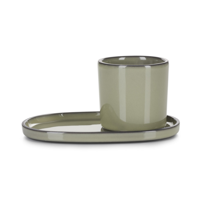 Gobelet expresso rond vert porcelaine culinaire 8 cl Ø 5,8 cm Caractere Revol