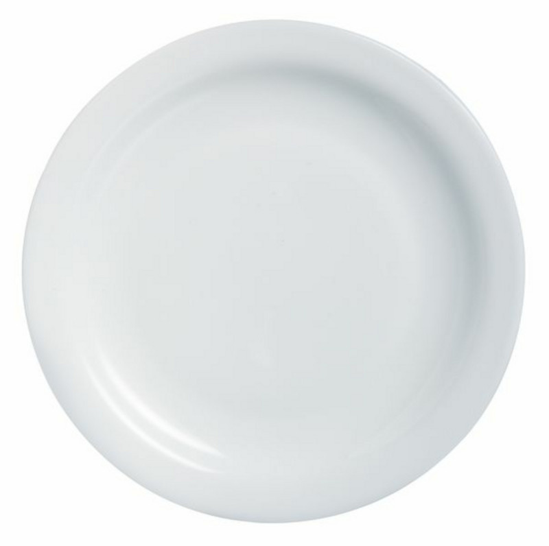 Assiette plate rond blanc verre opal Ø 19,5 cm Hoteliere Arcoroc