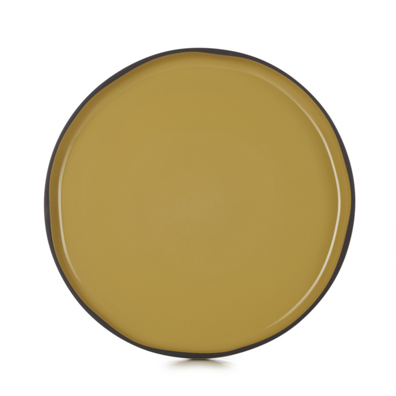 Assiette plate rond jaune porcelaine culinaire Ø 28 cm Caractere Revol