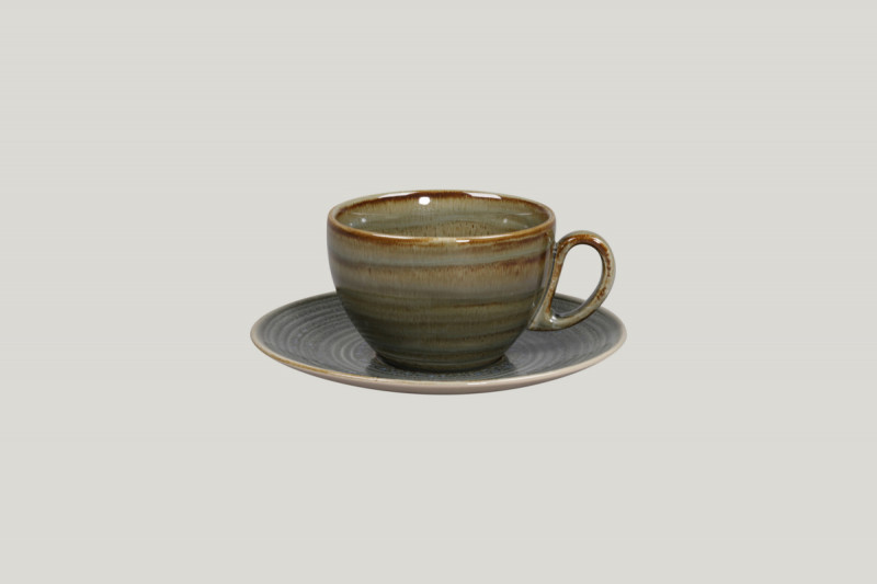 Sous tasse à thé déjeuner rond gris porcelaine Ø 17 cm Rakstone Spot Rak