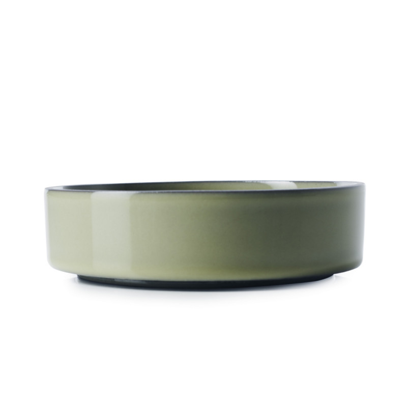 Assiette creuse rond vert porcelaine culinaire Ø 17 mm Caractere Revol