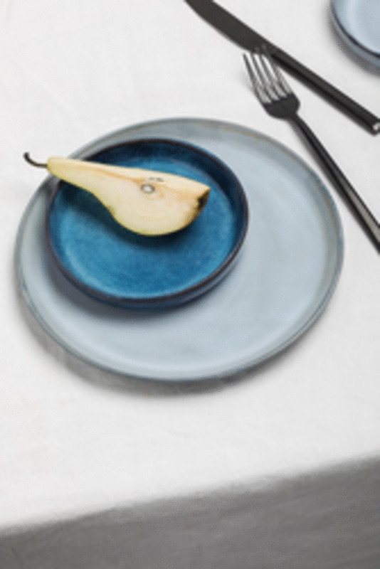 Assiette à tapas rond bleu foncé émaillé grès émaillé Ø 14 cm Pure Blue Serax