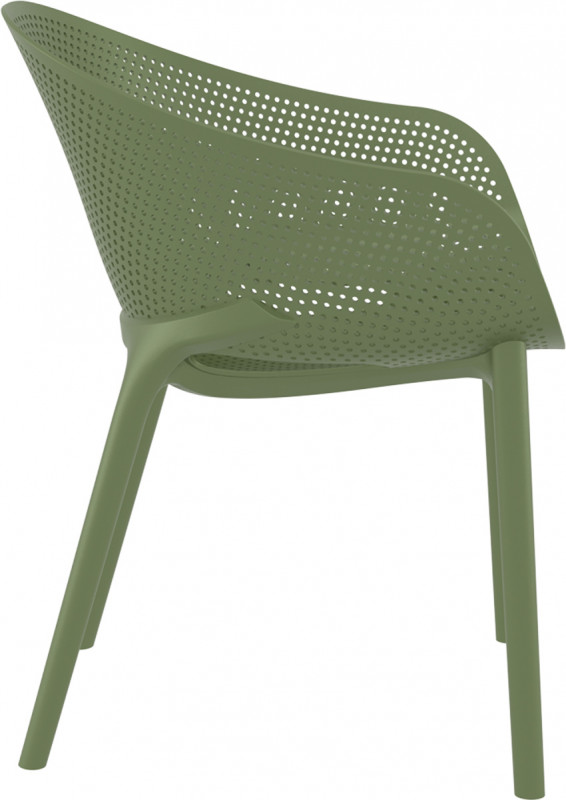 Fauteuil de terrasse vert olive 81x54x60 cm Sky