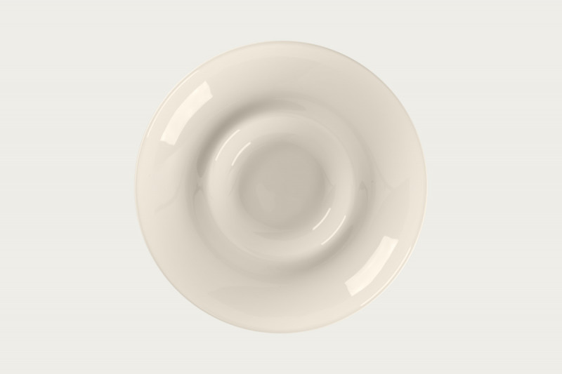 Assiette creuse gourmet rond ivoire porcelaine bone china Ø 26,2 cm Fedra Rak