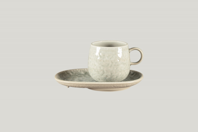 Sous tasse à déjeuner ovale céladon porcelaine 19 cm Krush Rak