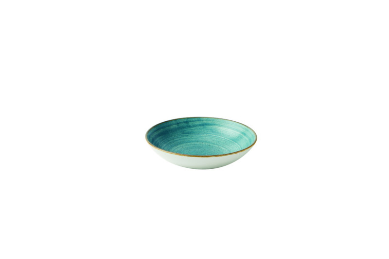 Assiette creuse rond Raw Teal porcelaine vitrifiée Ø 18,2 cm Stonecast Raw Churchill