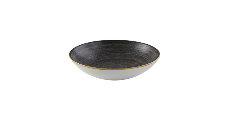 Assiette coupe rond Raw Black porcelaine vitrifiée Ø 28,8 cm Stonecast Raw Churchill