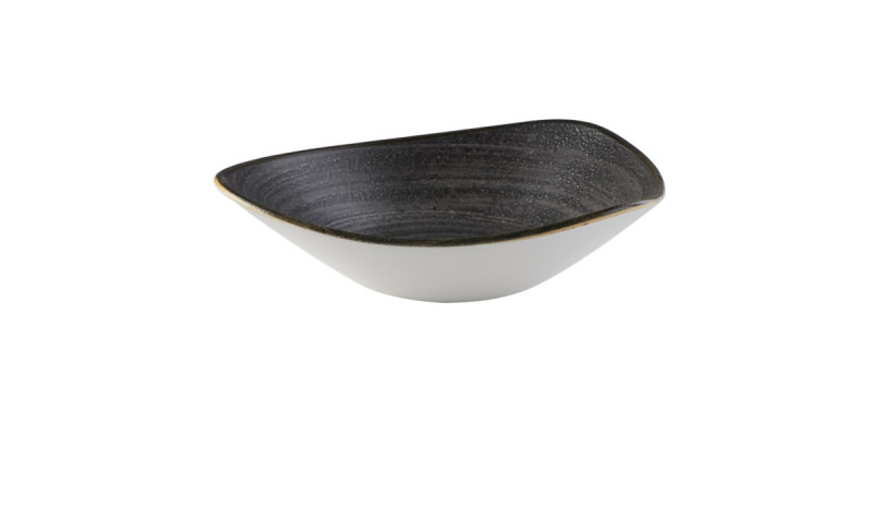 Assiette plate triangulaire Raw Black porcelaine vitrifiée 26,5 cm Stonecast Raw Churchill