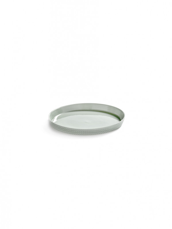 Assiette coupe plate rond vert porcelaine bone china Ø 16 cm Nido Serax