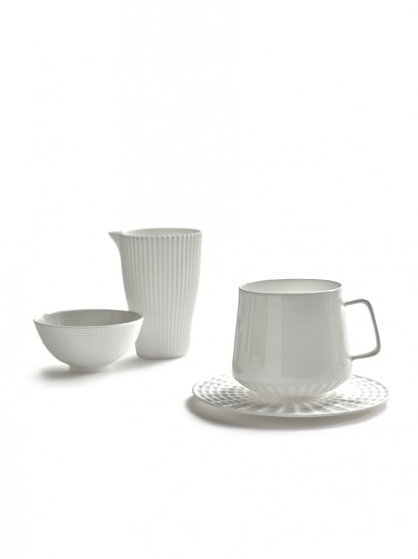 Sous tasse à café rond blanc porcelaine bone china Ø 13,8 cm Nido Serax