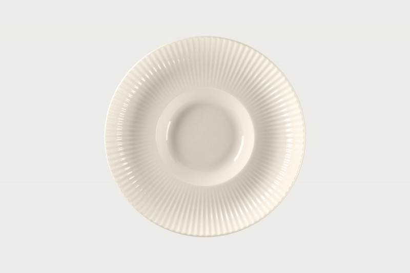 Assiette creuse gourmet rond blanc porcelaine bone china Ø 29 cm Spectra Rak