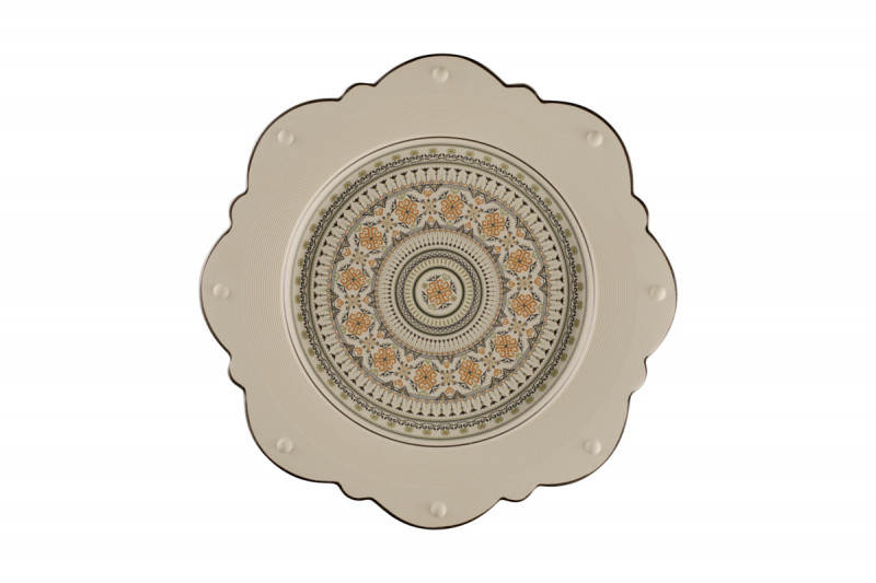 Assiette plate octogonal Argila Décor Epura porcelaine Ø 33,1 cm Earth Rak