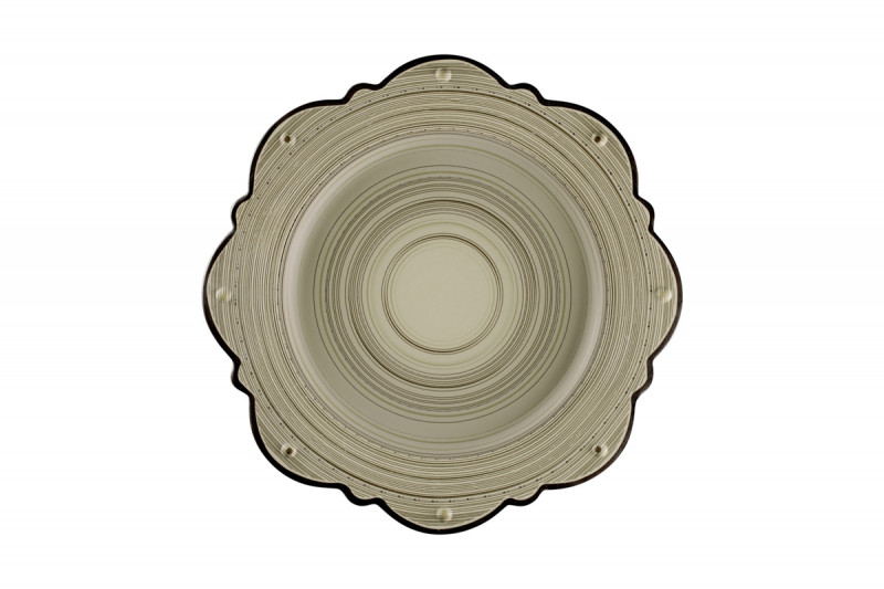 Assiette plate octogonal Argila Décor Epura porcelaine Ø 33,1 cm Earth Rak