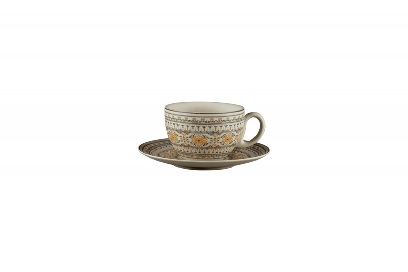 Tasse déjeuner boule rond Argila Décor Genoa porcelaine 28 cl Ø 10,5 cm Earth Rak