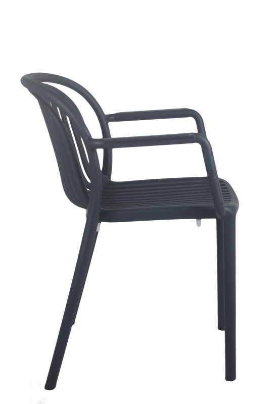 Fauteuil de terrasse gris anthracite 78x57x57 cm Jeddah