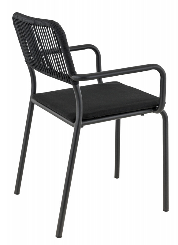 Fauteuil de terrasse noir 83x57x58 cm Murcia