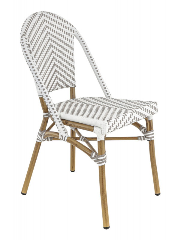 Chaise de terrasse blanc 88x46x57 cm Villette